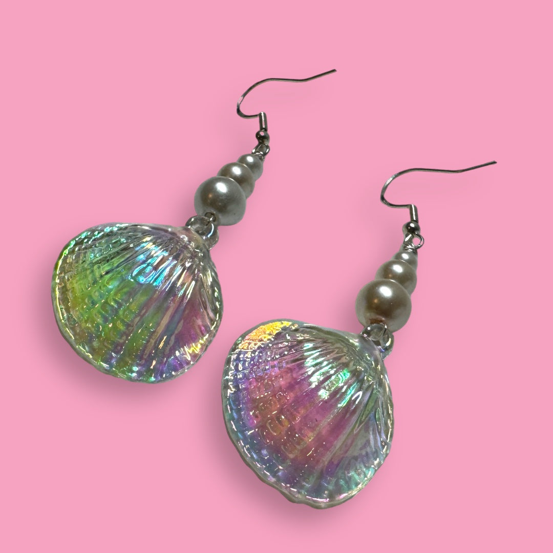Sterling Silver Angel Aura Shell Earrings