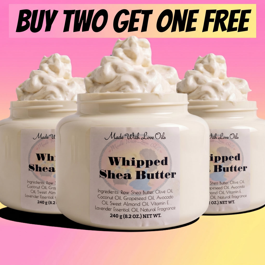 Buy 2 get one free 16 oz Whipped Shea Butter
