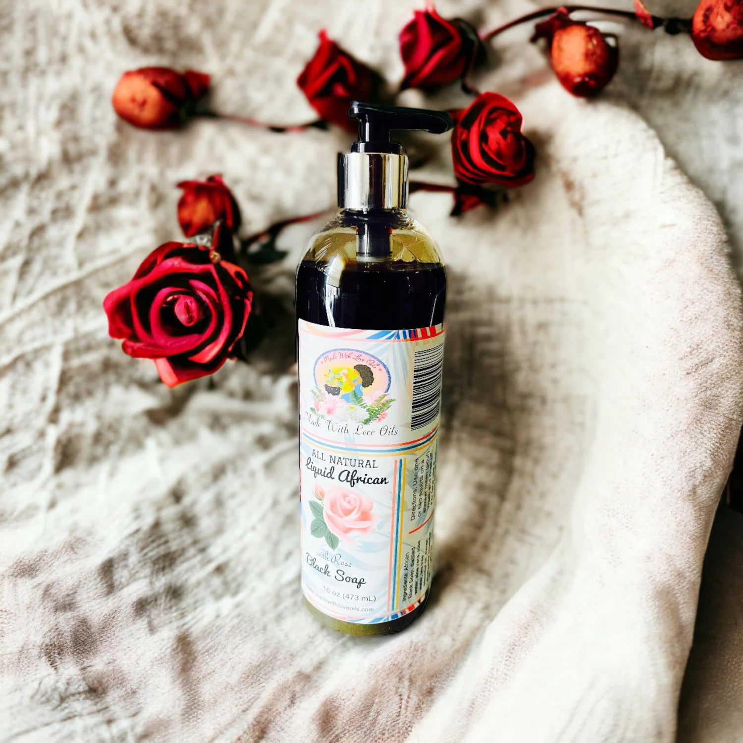 Premium Rose Liquid African Black Soap